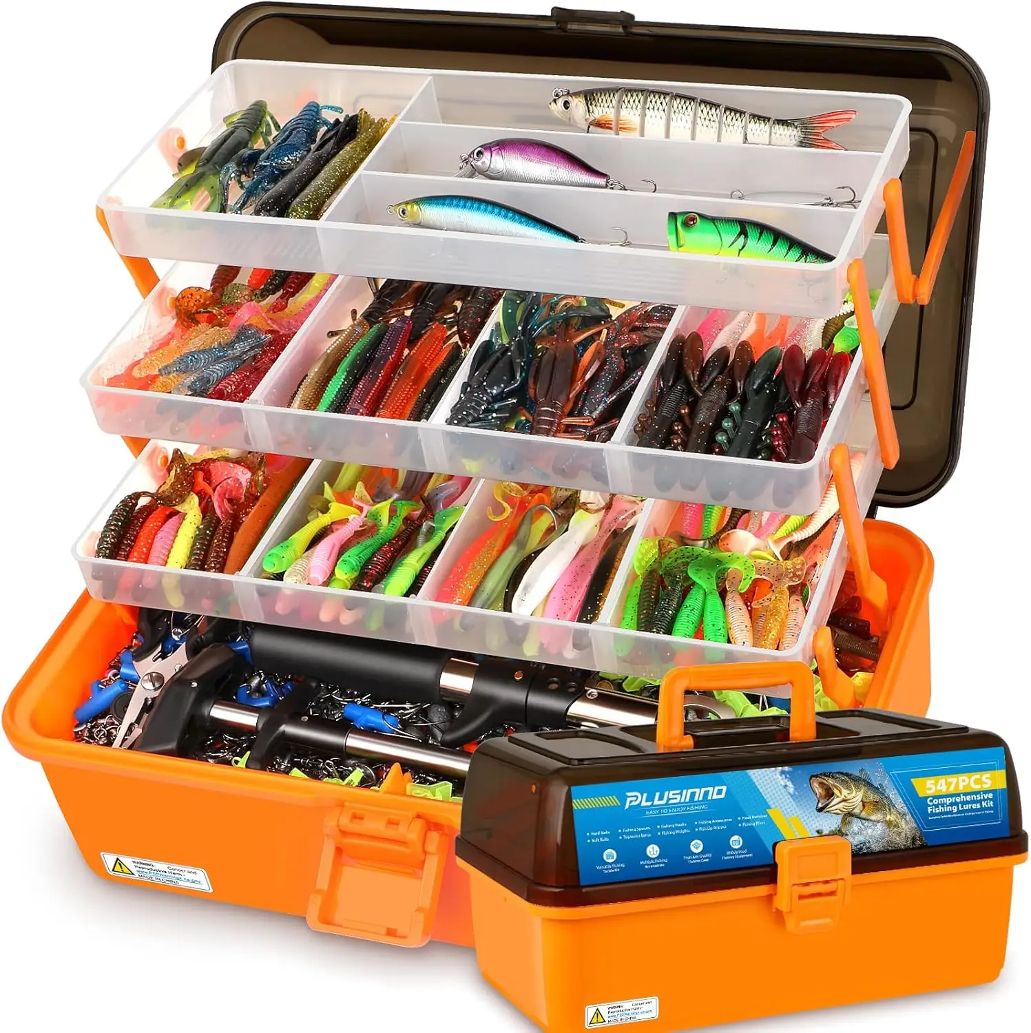 Reel in the Big Catch: PLUSINNO 4-Layer Tackle Box & 547PC Fishing Lure Kit Review!